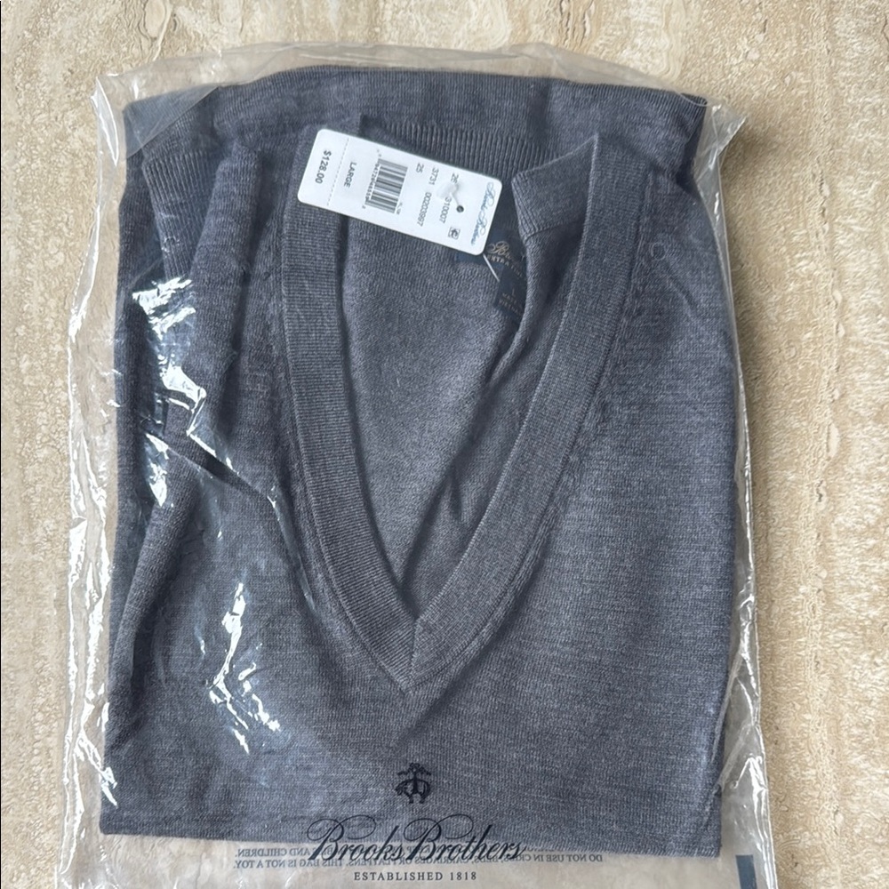 Brooks Brothers Gray V-Neck Sweater Vest